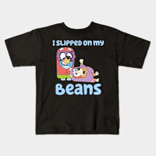 i slipped on my beans Kids T-Shirt